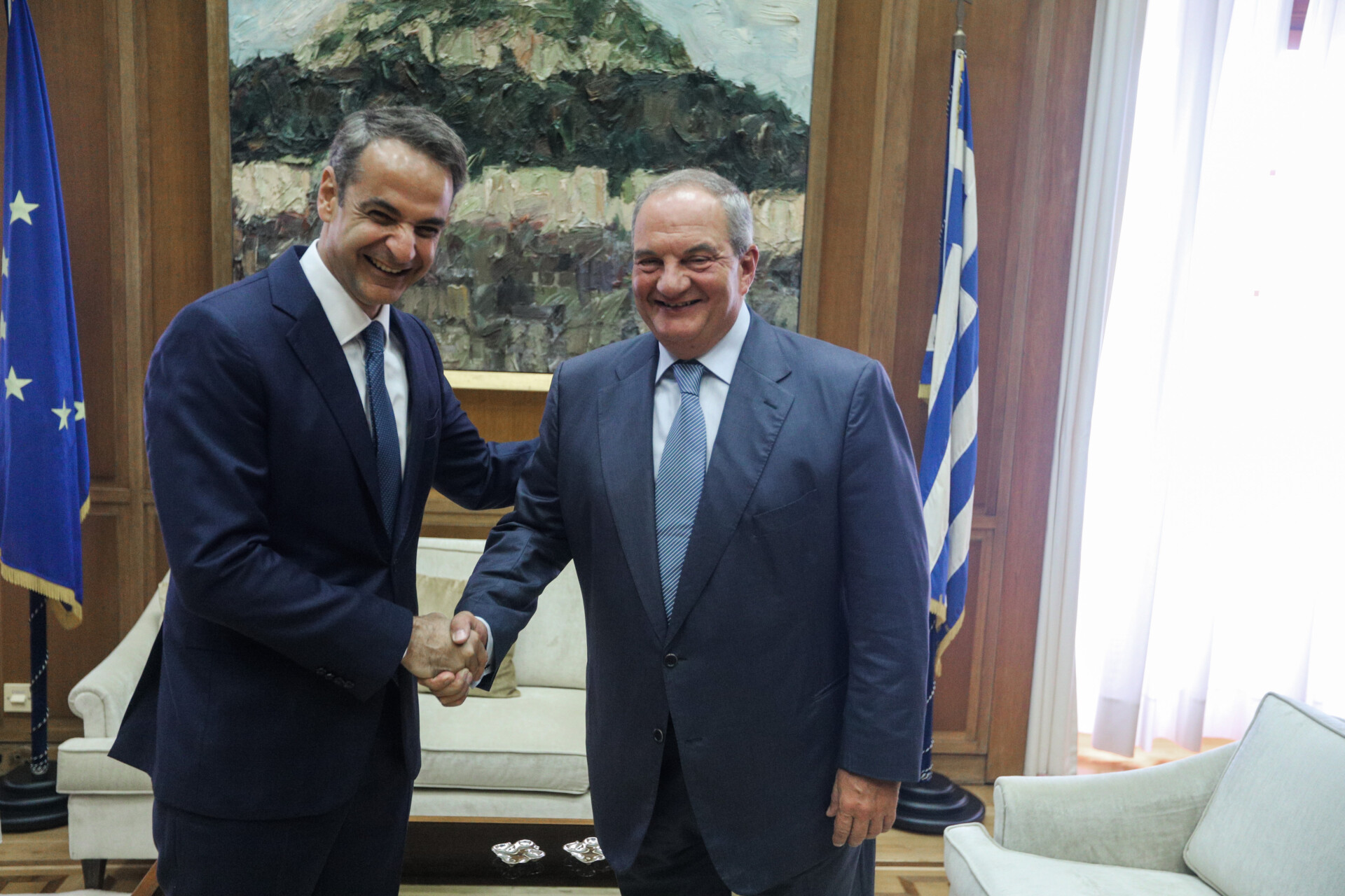 Κυρ. Μητσοτάκης και Κ. Καραμανλής ©Eurokinissi