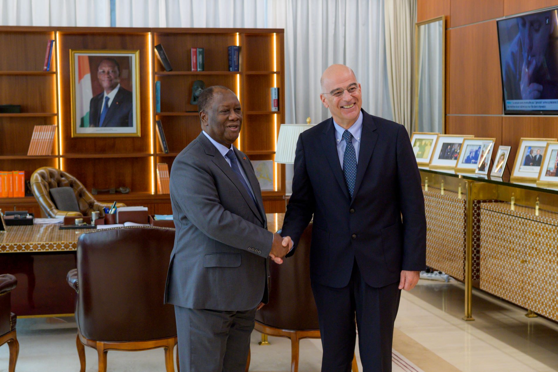 Συνάντηση του Ν. Δέδνιας με τον Πρόεδρο της Ακτής Ελεφαντοστού, Alassane Ouattara ©InTime