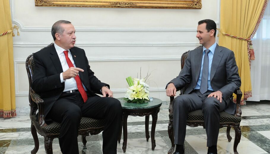 Ο Ρ.Τ. Ερντογάν και ο Μπασάρ αλ Άσαντ © EPA/SANA
