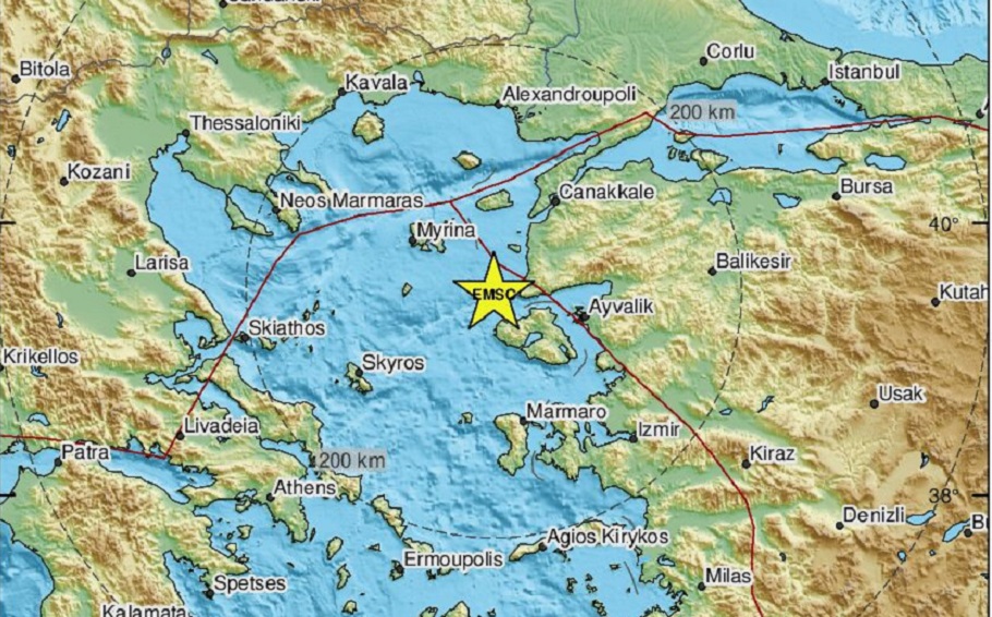 Σεισμός 4,3 Ρίχτερ ανοιχτά της Λέσβου