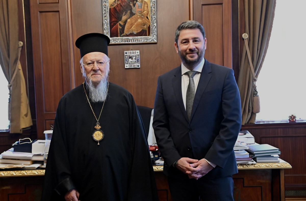 Συνάντηση Ανδρουλάκη με τον Οικουμενικό Πατριάρχη