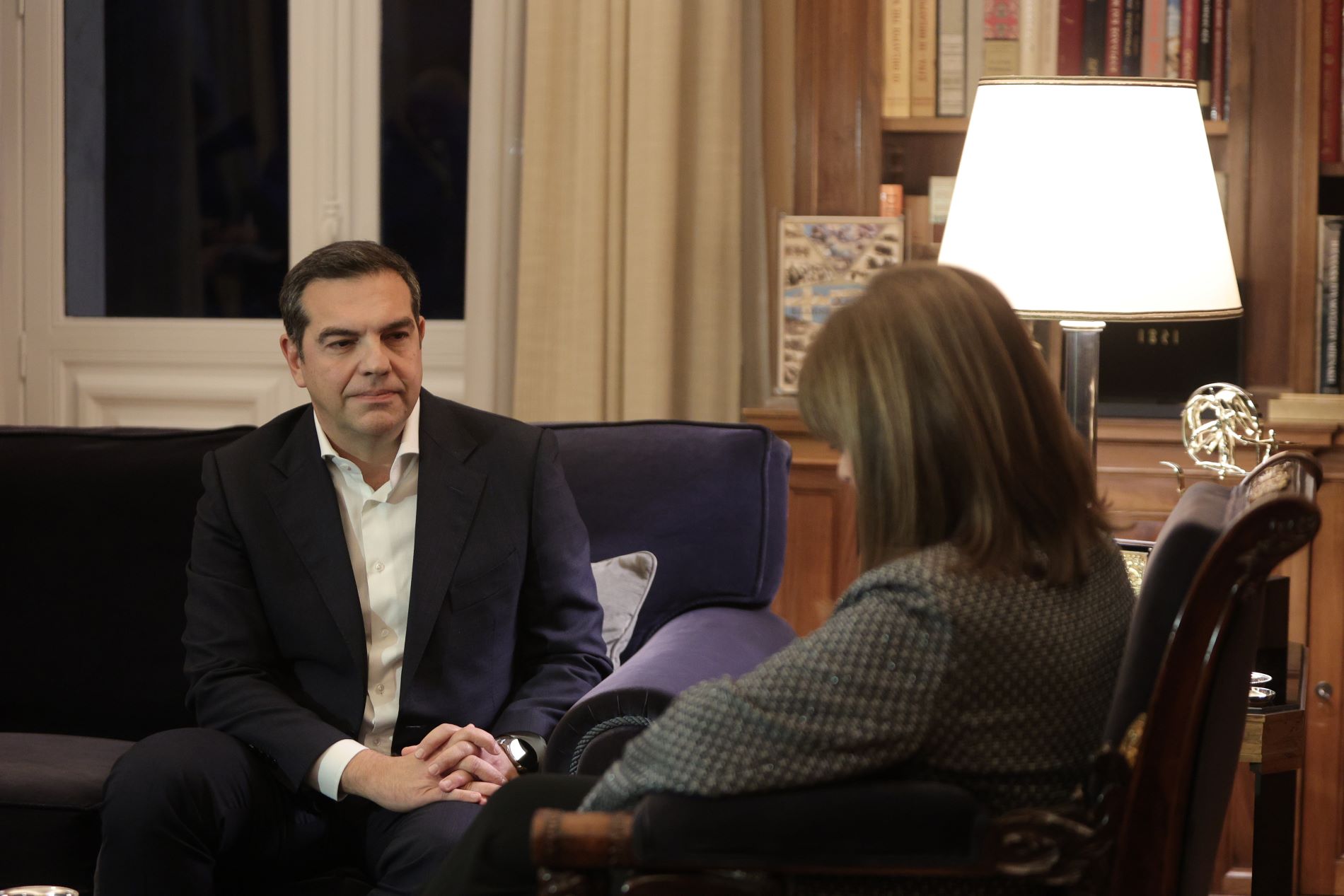 Ο Αλ. Τσίπρας και η Κατερίνα Σακελλαροπούλου ©Eurokinissi