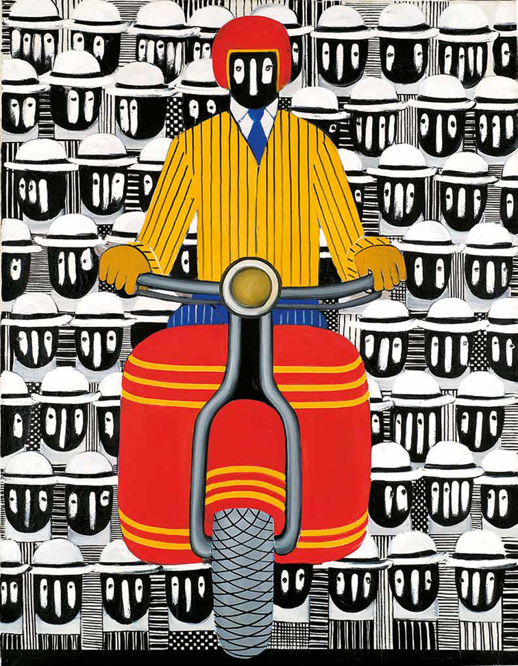 Μοτοσικλετιστής-περ.-1967-λάδι-σε-μουσαμά-132-x-99-εκ.-Συλλογή-Εθνικής-Τράπεζας