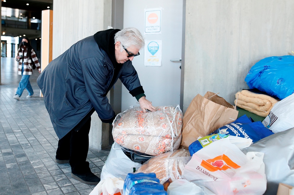 Συλλογή ειδών πρώτης ανάγκης για τους σεισμόπληκτους στην Τουρκία @ ΑΠΕ-ΜΠΕ/ΑΧΙΛΛΕΑΣ ΧΗΡΑΣ