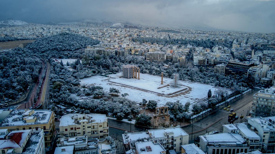 Χιονισμένη Αθήνα©Eurokinissi