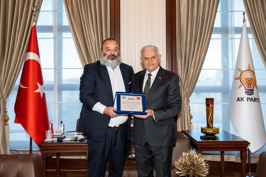 Συνάντηση του Μάριου Ηλιόπουλου με τον πρώην Πρωθυπουργό της Τουρκίας, Μπιναλί Γιλντιρίμ@ΔΤ