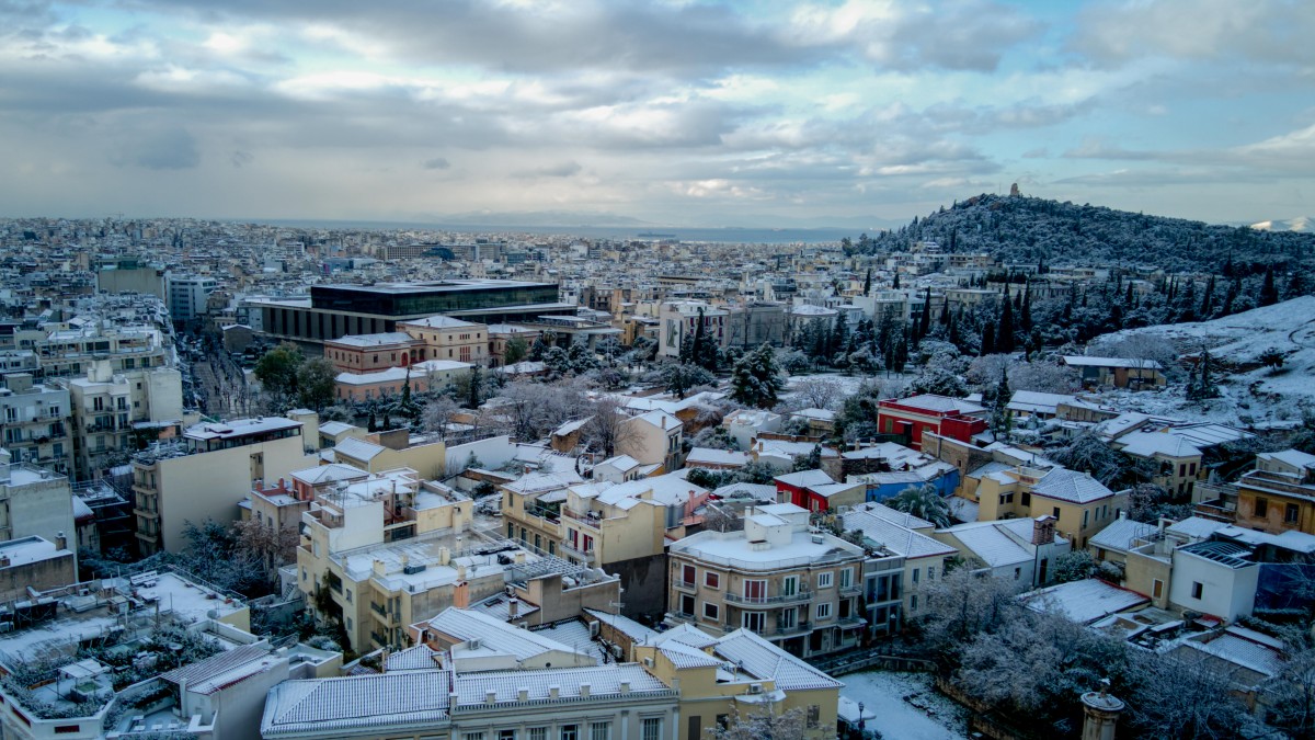 Η χιονισμένη Αθήνα © Eurokinissi