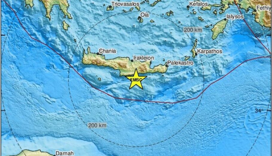 Σεισμός στο Ηράκλειο © www.emsc-csem.org