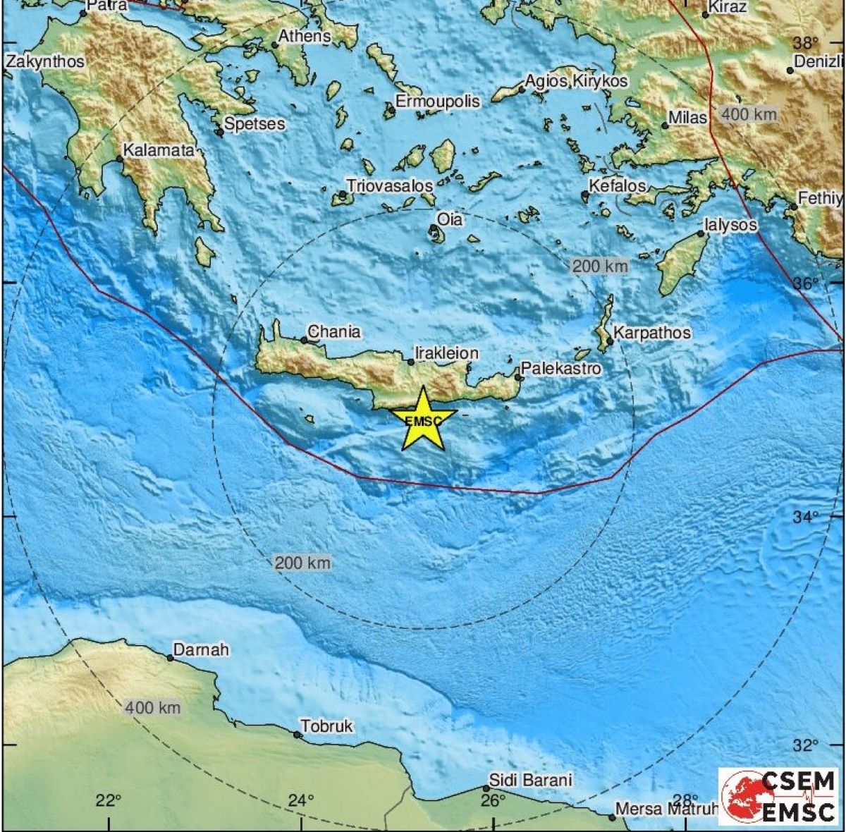 Σεισμός στο Ηράκλειο © www.emsc-csem.org