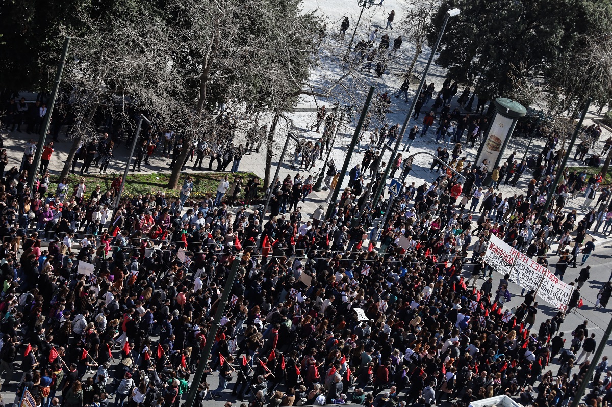 Απεργιακή συγκέντρωση της ΑΔΕΔΥ, φορέων και συλλογικοτήτων με αφορμή τα Τέμπη © Eurokinissi