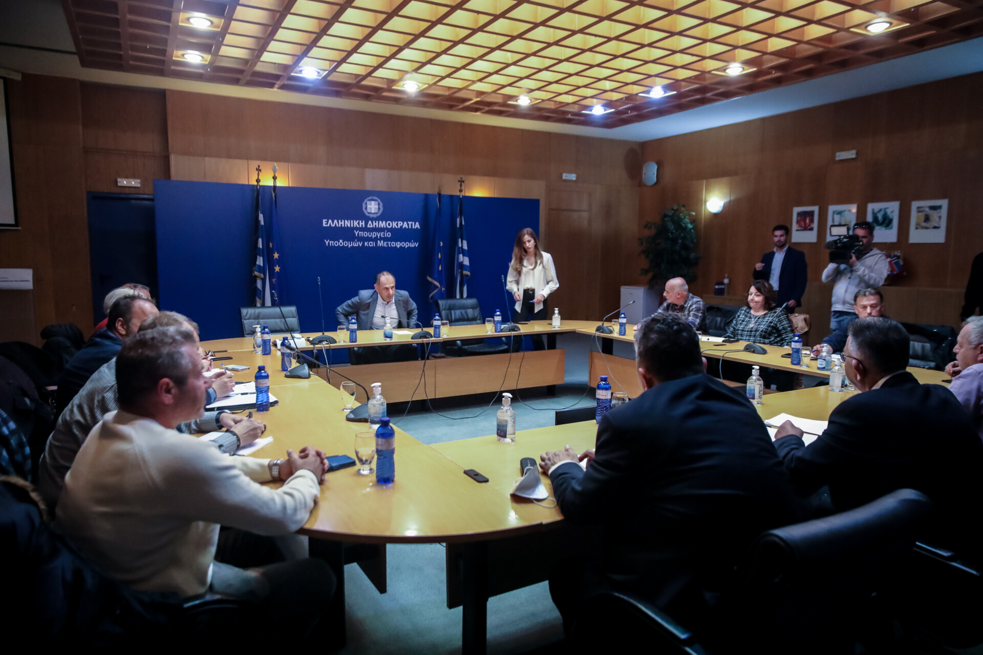Συνάντηση του υπουργού Επικρατείας, Υποδομών και Μεταφορών Γιώργου Γεραπετρίτη με εκπροσώπους της Πανελλήνιας Ομοσπονδίας Σιδηροδρομικών Υπαλλήλων © Eurokinissi