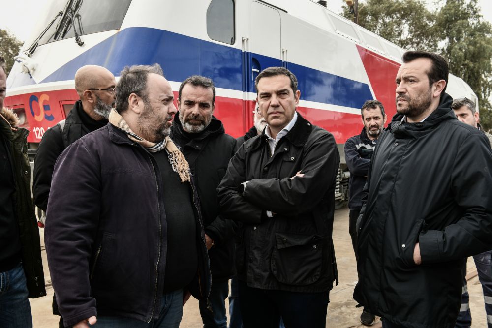 Επίσκεψη του προέδρου του ΣΥΡΙΖΑ Αλέξη Τσίπρα στο μηχανοστάσιο της Hellenic Train στου Ρέντη @ Eurokinissi / ΤΑΤΙΑΝΑ ΜΠΟΛΑΡΗ