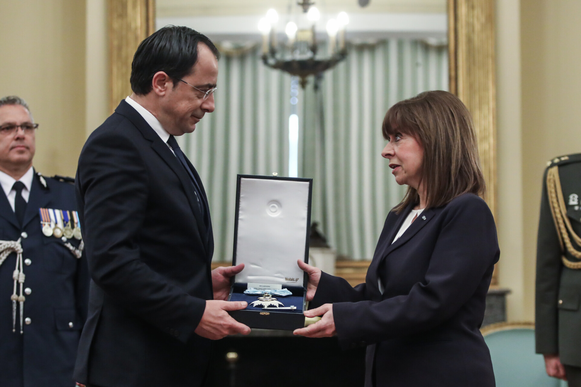 Νίκος Χριστοδουλίδης και Κατερίνα Σακελλαροπούλου ©Eurokinissi