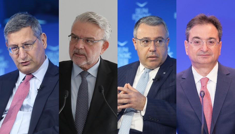 Οι CEOs των Εθνικής, Πειραιώς, Alpha Bank, Eurobank, κ.κ. Π. Μυλωνάς - Χρ. Μεγάλου - Β. Ψάλτης - Φ. Καραβίας © Eurokinissi / ΑΠΕ / PowerGame.gr/