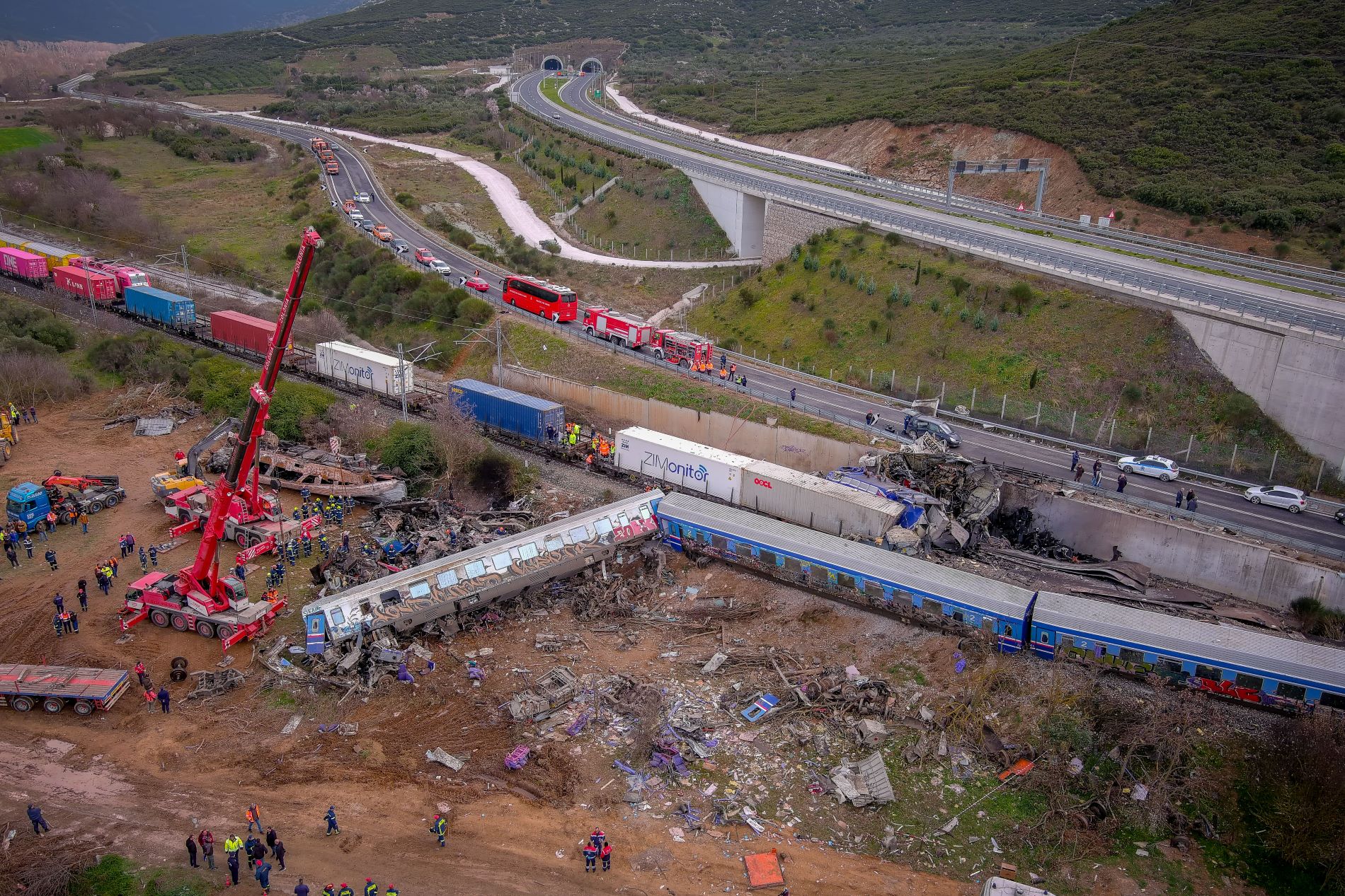 Αεροφωτογραφία από το σημείο του δυστυχήματος ©Eurokinissi