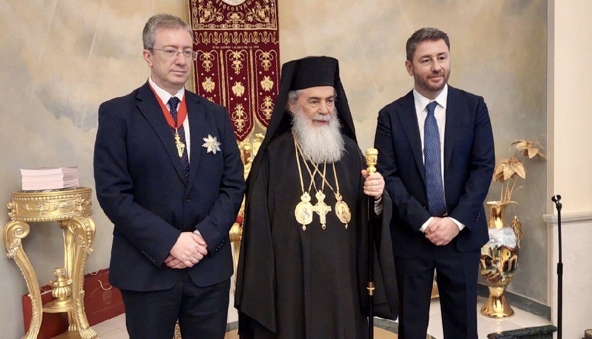 Συνάντηση Ανδρουλάκη με τον Πατριάρχη Ιεροσολύμων