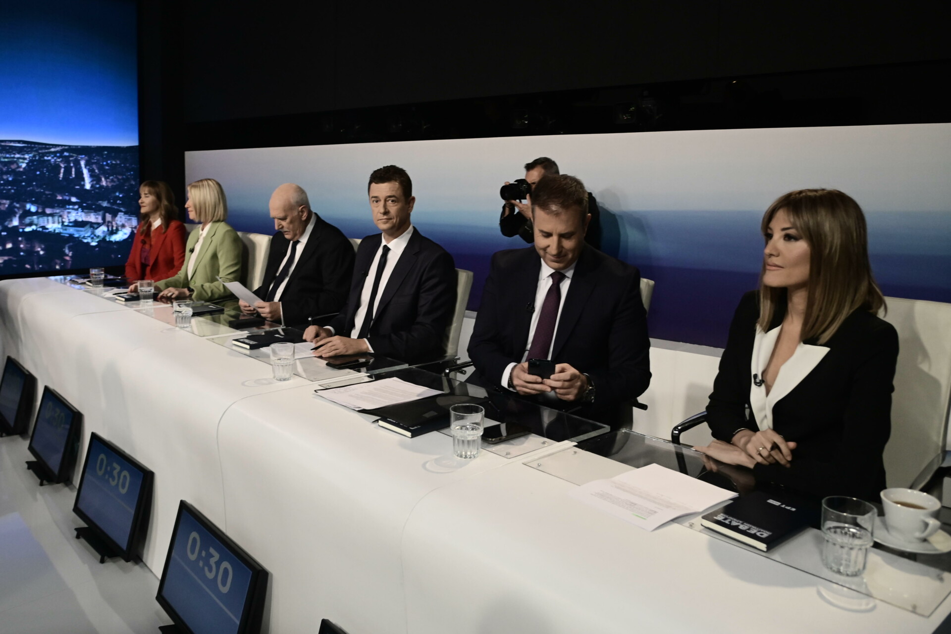 Debate των πολιτικών αρχηγών © ΜΙΧΑΛΗΣ ΚΑΡΑΓΙΑΝΝΗΣ/EUROKINISSI
