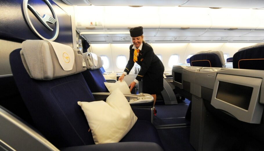 Η θέση business class της Lufthansa (φωτογραφία αρχείου)