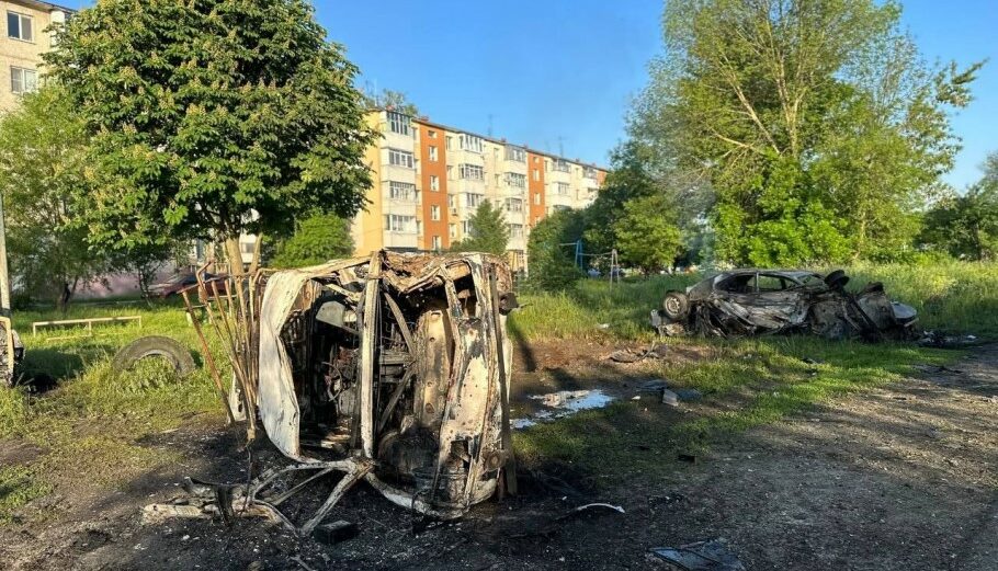 Καταστροφές στη ρωσική πόλη Μπέλγκοροντ από ουκρανικό βομβαρδισμό © @Spriter99880/Twitter