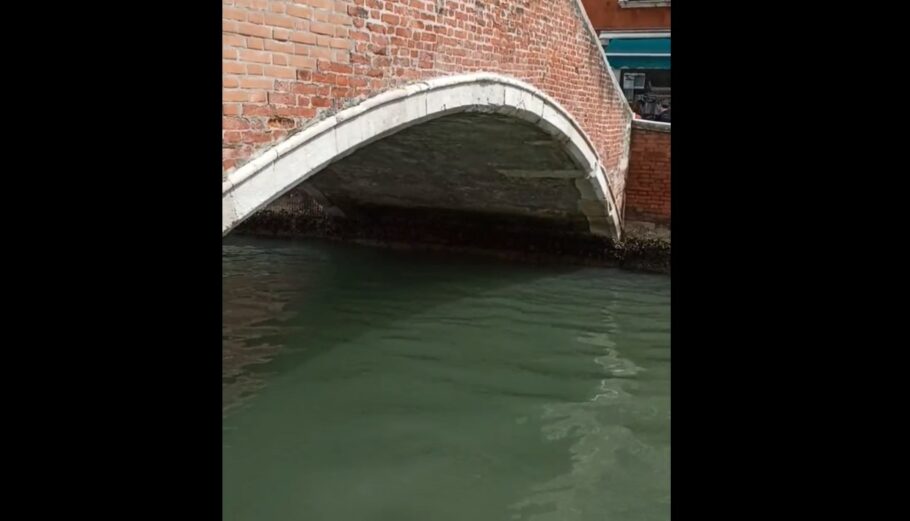 Το νερό στο Μεγάλο Κανάλι της Βενετίας έγινε πράσινο © printscreen