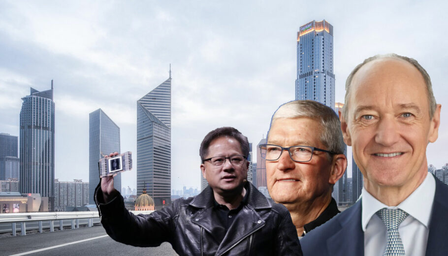 O CEO της Νvidia, Jensen Huang, ο διευθύνων σύμβουλος της Apple, Τιμ Κουκ και ο πρόεδρος και CEO της Siemens, Roland Busch © Pixabay / EPA/ RITCHIE B. TONGO/CAROLINE BREHMAN / siemens.com/ PowerGame.gr