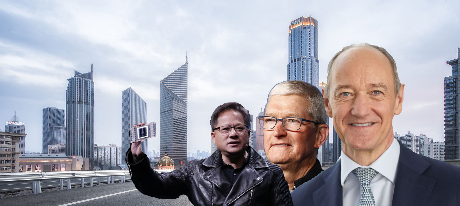 O CEO της Νvidia, Jensen Huang, ο διευθύνων σύμβουλος της Apple, Τιμ Κουκ και ο πρόεδρος και CEO της Siemens, Roland Busch © Pixabay / EPA/ RITCHIE B. TONGO/CAROLINE BREHMAN / siemens.com/ PowerGame.gr