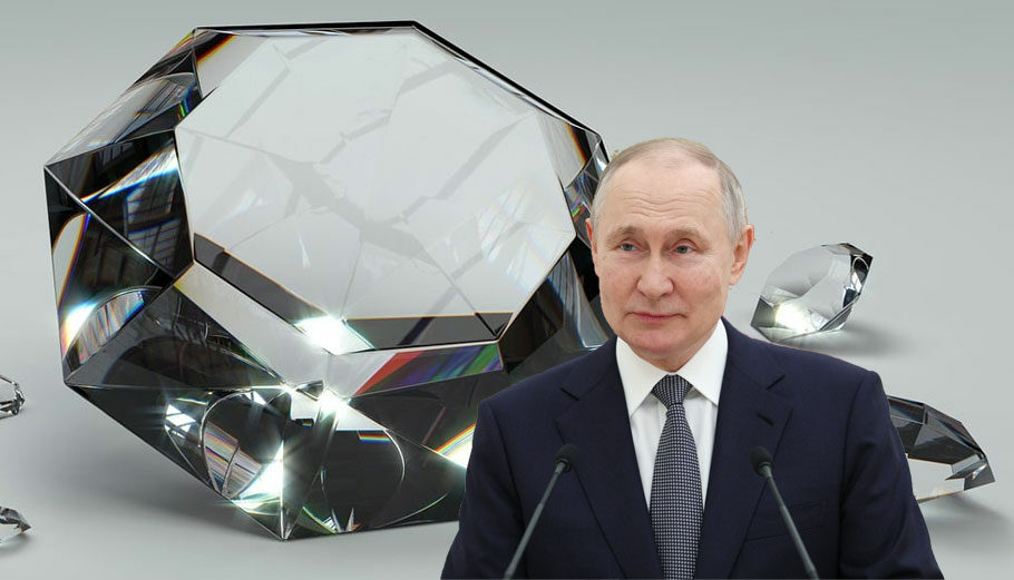 Ο Βλάντιμιρ Πούτιν με φόντο διαμάντια © Pixabay - EPA/GAVRIIL GRIGOROV/SPUTNIK/KREMLIN POOL MANDATORY CREDIT - PowerGame.gr