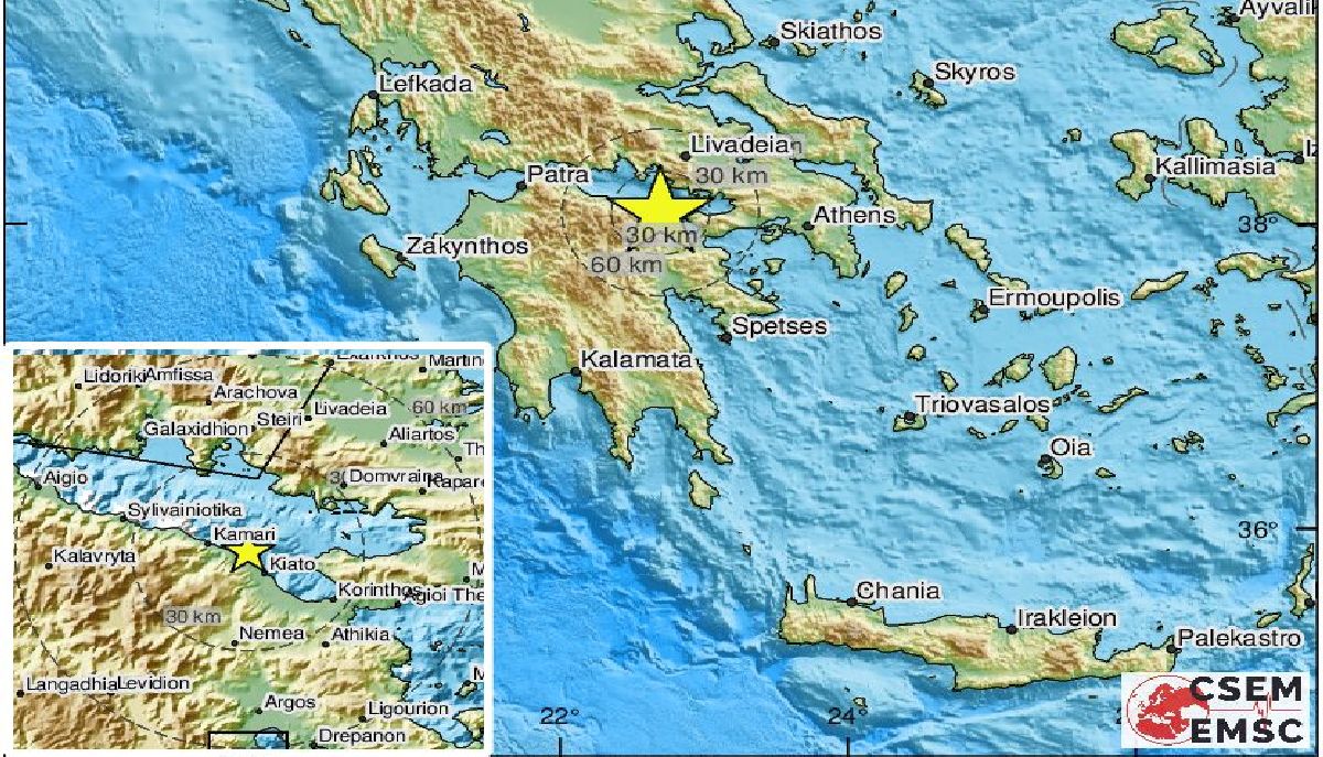 Διπλή σεισμική δόνηση σε Κόρινθο και Λουτράκι