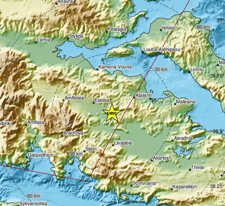 Το επίκεντρο της δόνησης © emsc-csem.org