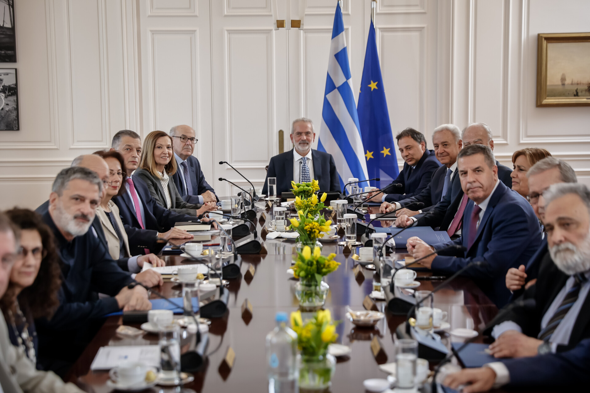 Συνεδρίαση του Υπουργικού Συμβουλίου υπο τον πρωθυπουργό Ιωάννη Σαρμά στο Μέγαρο Μαξίμου © Eurokinissi