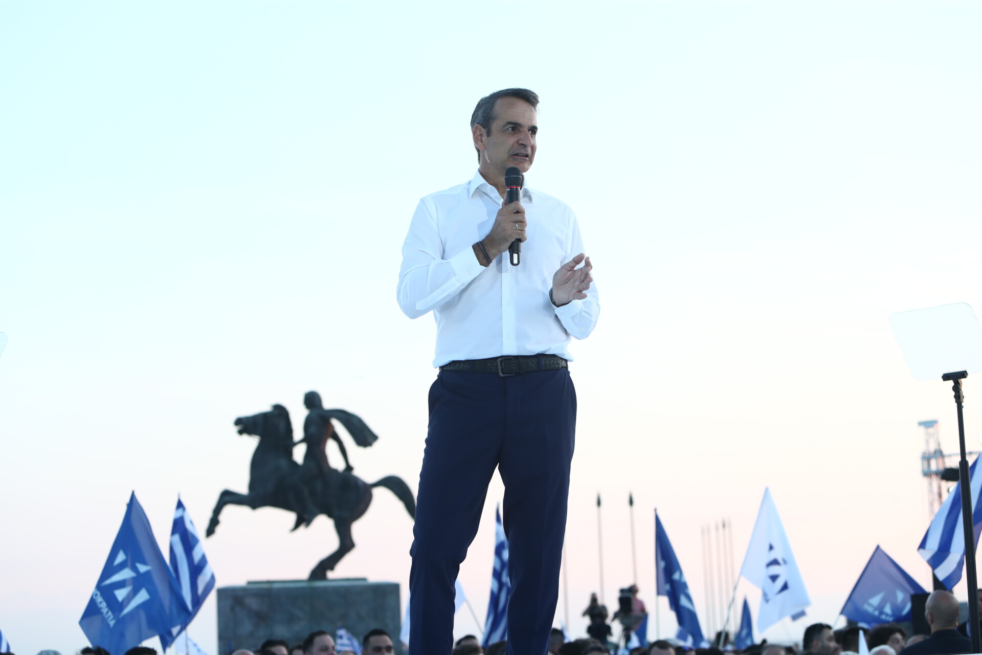 Ομιλία του προέδρου της Νέας Δημοκρατίας Κυριάκο Μητσοτάκη στη Θεσσαλονίκη © Eurokinissi / MotionTeam