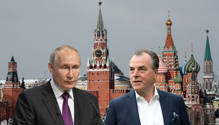 Βλαντιμίρ Πούτιν και Κλέμενς Τένις με φόντο το Κρεμλίνο © EPA/ KAZAKH PRESIDENT / FRIEDEMANN VOGEL / KAZAKH PRESIDENT / PowerGame.gr