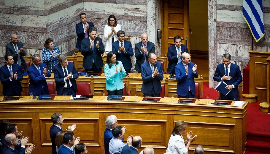 Ο Κυριάκος Μητσοτάκης στη Βουλή ©Eurokinissi