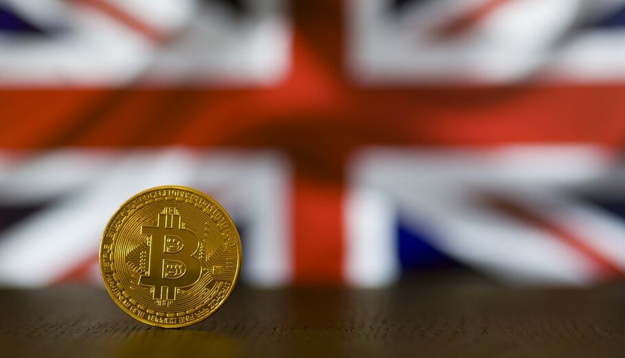 Bitcoin και σημαία της Βρετανίας © Pixabay