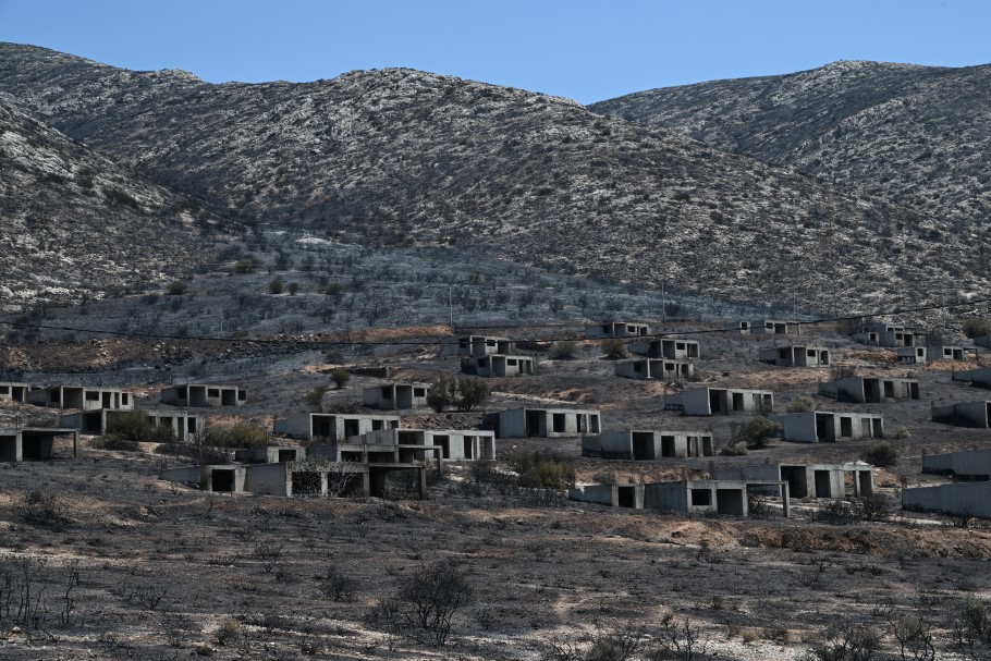 Καμένη γη στον Κουβαρά Αττικής © EUROKINISSI/ΤΑΤΙΑΝΑ ΜΠΟΛΑΡΗ