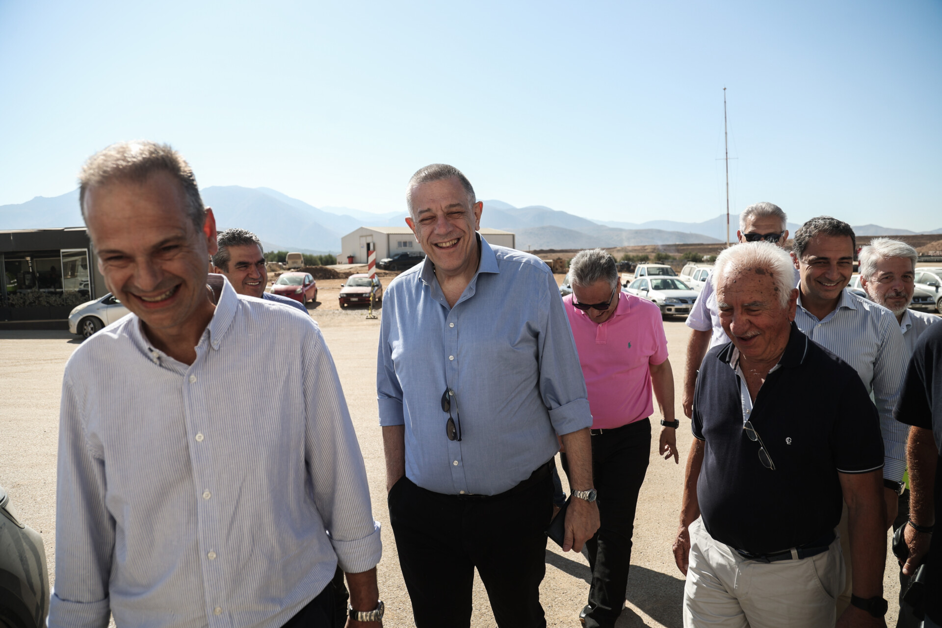 Επίσκεψη του υφυπουργού Μεταφορών και Υποδομών Νίκου Ταχιάου στο εργοτάξιο του αεροδρομίου Καστελίου © Εurokinissi