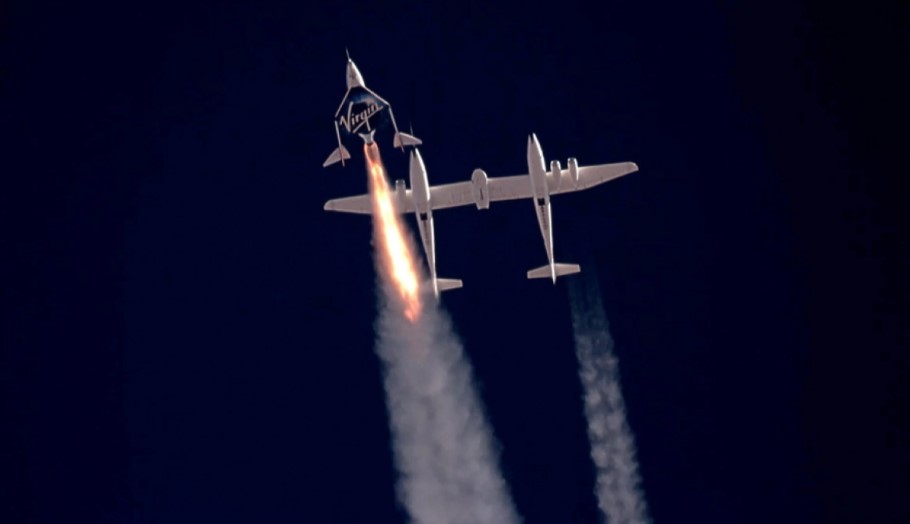 To αεροσκάφος VSS Unity της Virgin Galactic για τις πτήσεις στο Διάστημα © YouTube (screenshot)