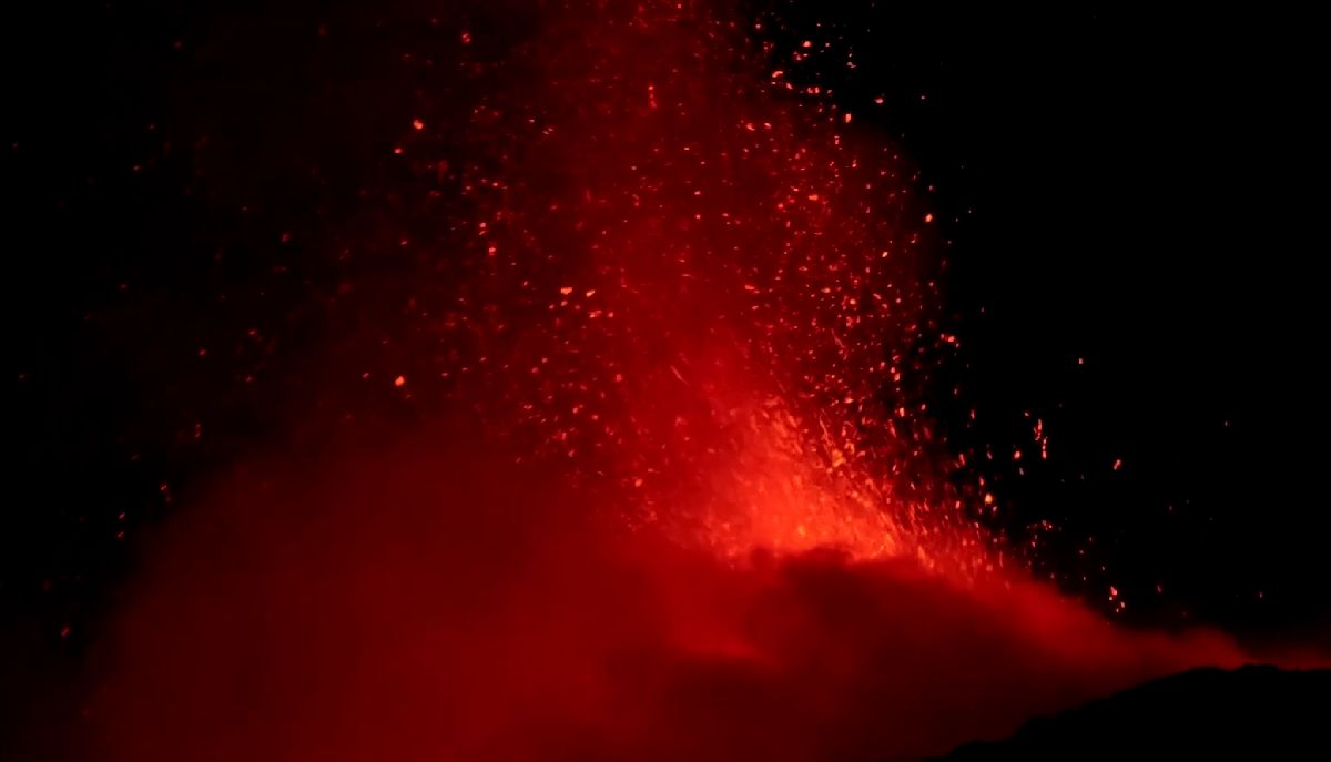 Έκρηξη στο ηφαίστειο της Αίτνας © Printscreen Twitter