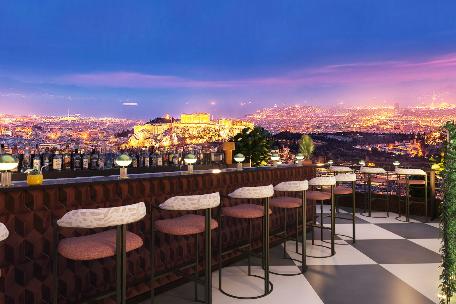 Μακέτα από το roof top bar - εστιατόριο του Radisson Red Square Mitropoleos Athens © Radisson Hotel Group