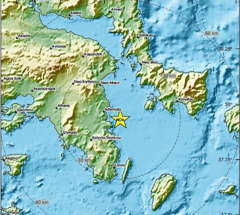 Το επίκεντρο του σεισμού © emsc-csem.org