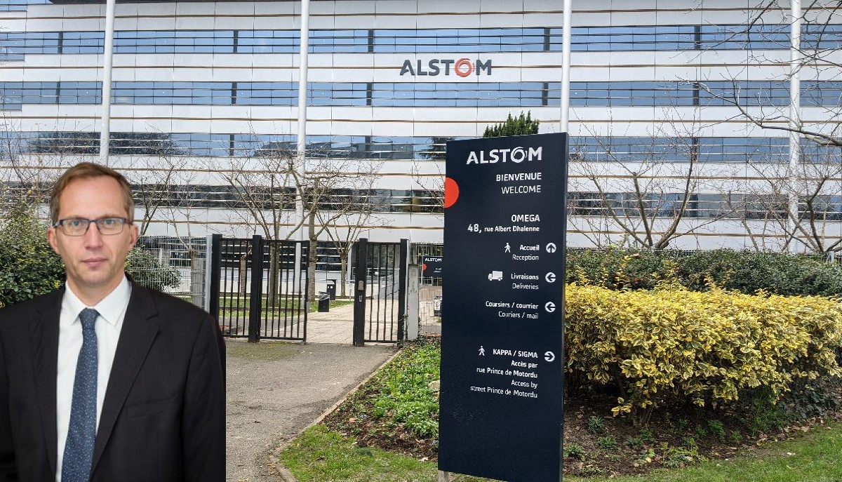 O CEO της Alstom Ανρί Πουπάρα-Λαφάρζ με φόντο το κτίριο της γαλλικής εταιρείας © alstom / PowerGame.gr