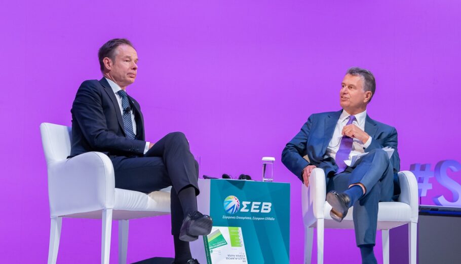 Ο πρόεδρος της Business Europe, Φρεντερίκ Πέρσον και ο πρόεδρος του ΣΕΒ, Δημήτρης Παπαλεξόπουλος ©ΣΕΒ