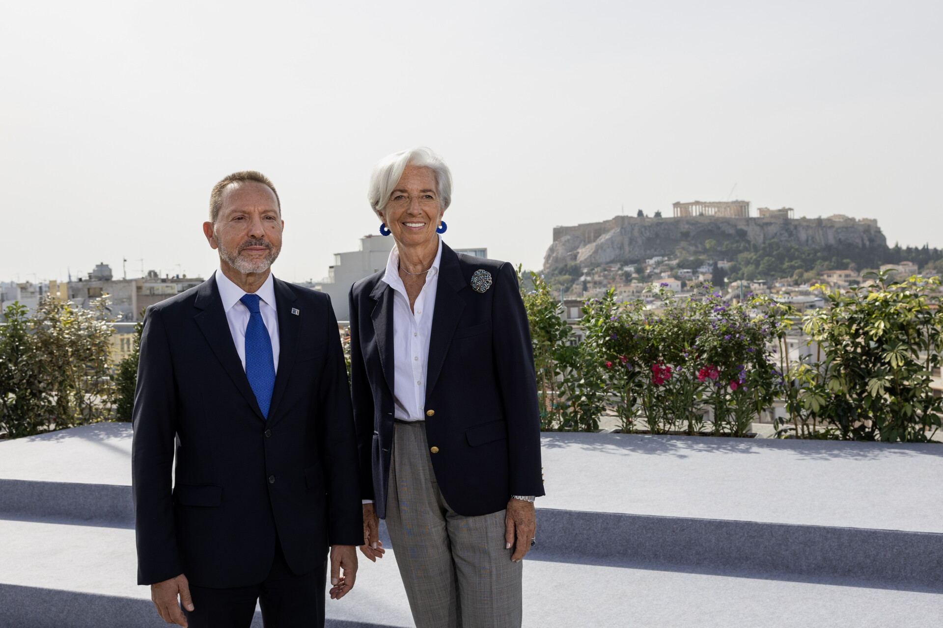Ο Γ. Στουρνάρας και η Κριστίν λαγκάρντ © ΙΝΤΙΜΕ/ Adrian Petty/ECB