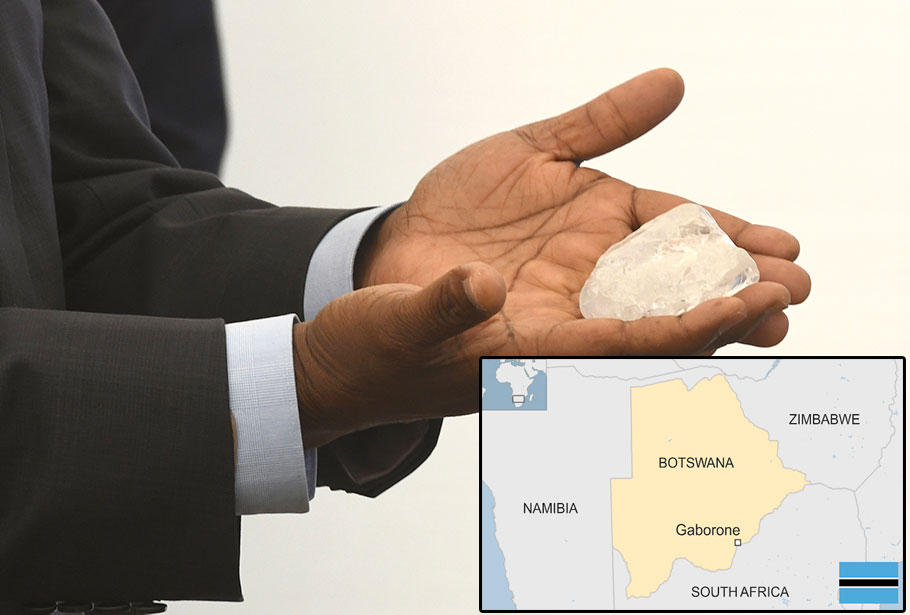 Το εμπόριο διαμαντιών αποτελεί βασική πηγή εσόδων για την περίκλειστη χώρα της Μποτσουάνα στο νότιο τμήμα της Αφρικής © EPA/STR/BBC NEWS