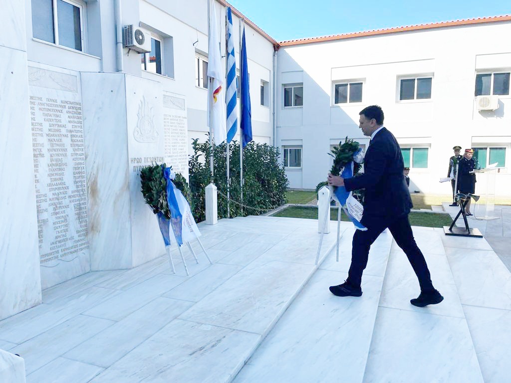 O υπουργός Κλιματικής Κρίσης και Πολιτικής Προστασίας, Βασίλης Κικίλιας στην τελετή©ΔΤ