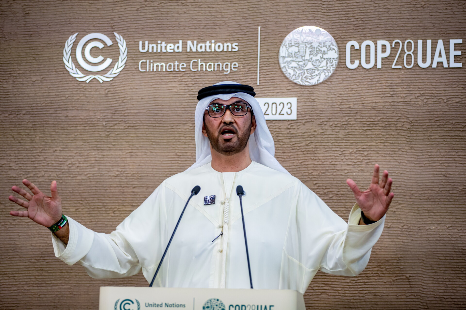 Ο προεδρεύων της 28ης Διάσκεψης του ΟΗΕ για το Κλίμα (COP28), Σουλτάν αλ Τζαμπέρ © EPA/MARTIN DIVISEK