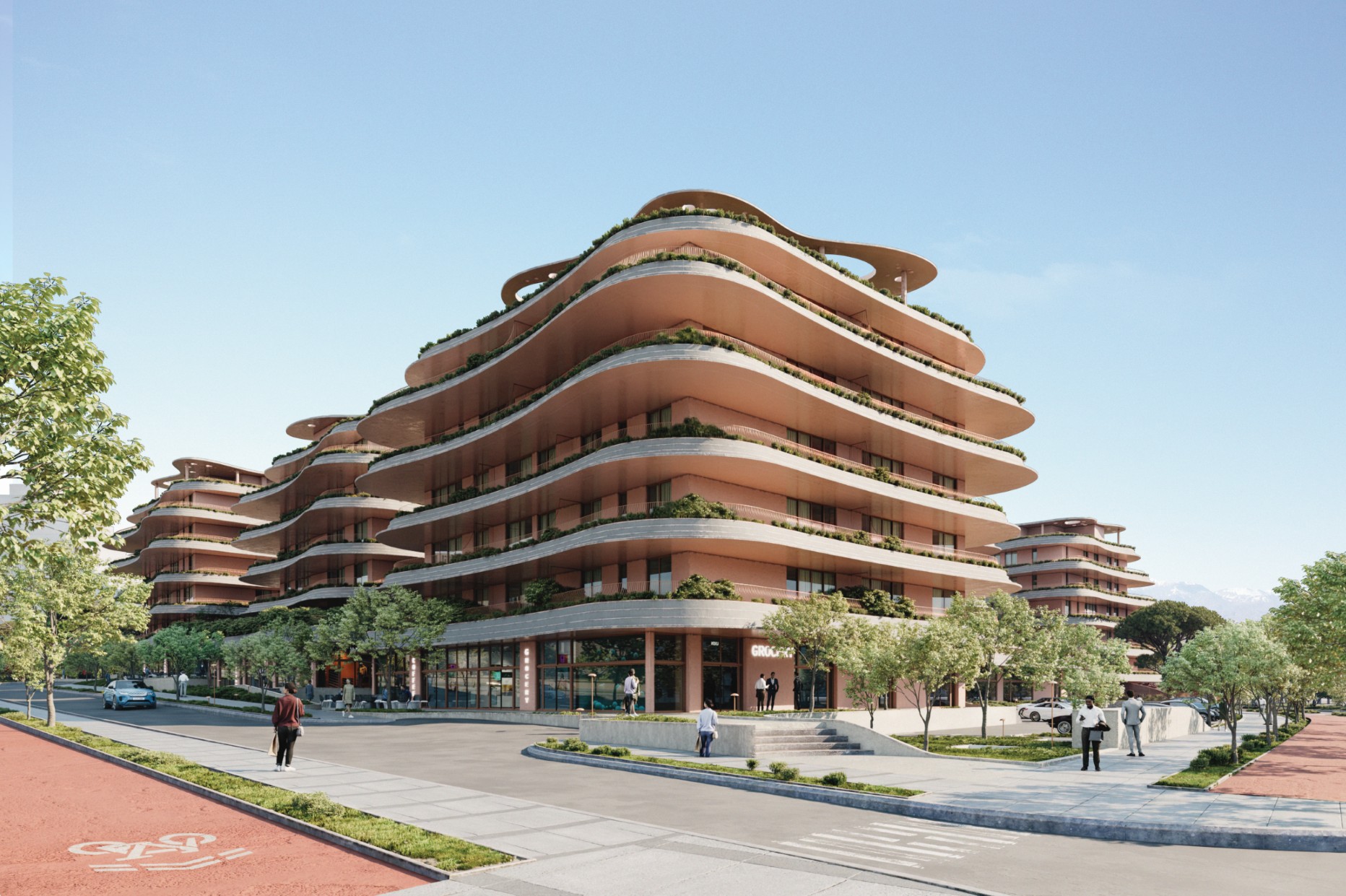 Το κτίριο Pavilion Terraces που θα κατασκευάσει η LAMDA Development στη μεγάλη ανάπτυξη του Ελληνικού © ΔΤ