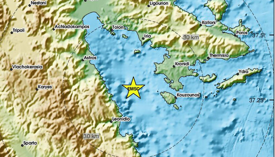 Σεισμός 4,7 Ρίχτερ ανοιχτά του Κρανιδίου