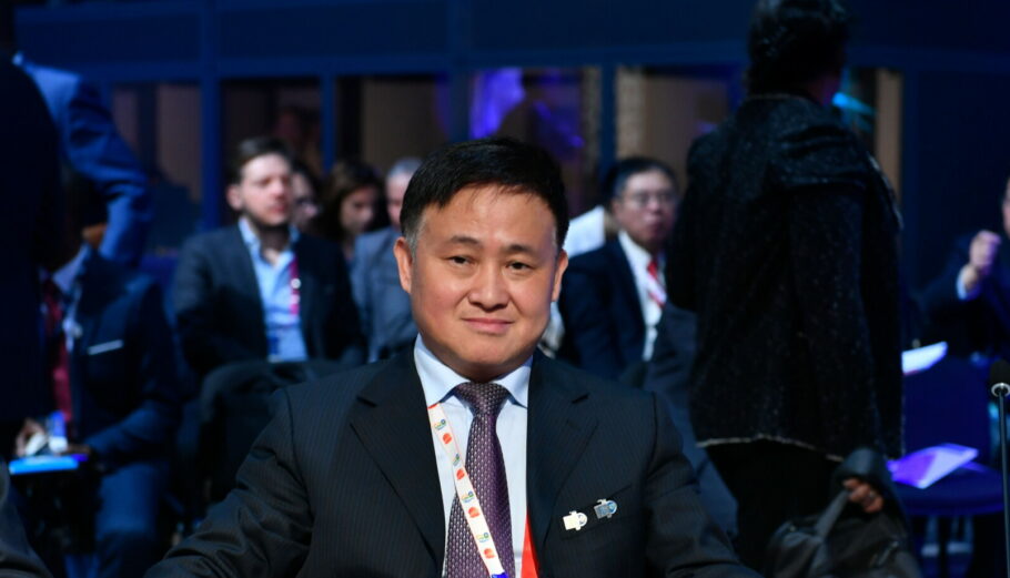Ο διοικητής της Κεντρικής Τράπεζας της Κίνας, Pan Gongsheng © EPA/Jalal Morchidi