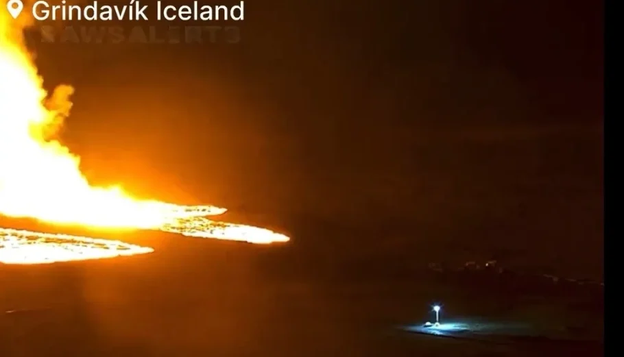 H έκρηξη του ηφαιστείου στην Ισλανδία: Στιγμιότυπο από βίντεο στο twitter @ RAWSALERTS